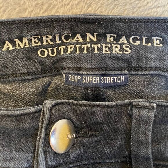 American Eagle Woman's Hi-Rise Jegging Size SP 360° Super Stretch Black Denim Pa - Picture 7 of 16